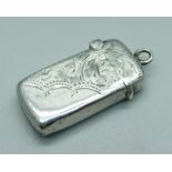 A Victorian silver vesta case, Birmingham 1899