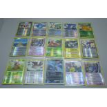 Fifteen vintage reverse holo Pokemon cards