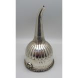 A George III silver wine funnel, London 1818, a/f