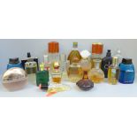A collection of aftershaves and perfumes