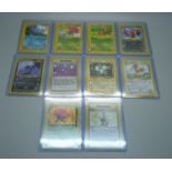 Ten vintage rare Pokemon cards