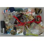 A large box of mixed costume jewellery