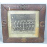 A black and white regimental photograph, Signallers 2nd Btn Scots Guards, 1924, framed