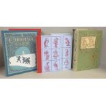 Four Folio Society books, The Wind in the Willows, A Christmas Carol, Alice in Wonderland and