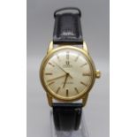 A gold plated Omega Seamaster automatic wristwatch, with box