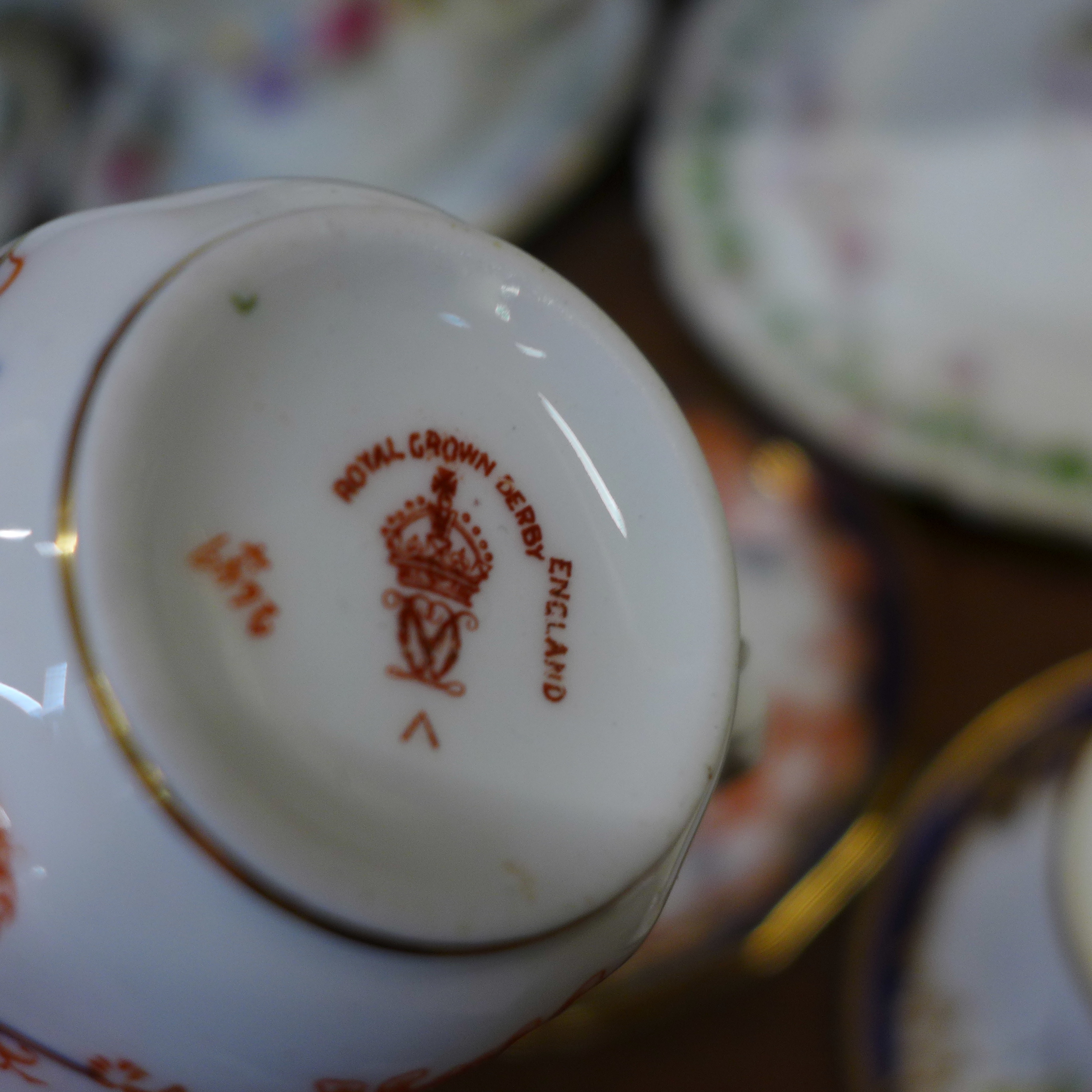 A collection of Royal Crown Derby including plates, trios, box, etc. - Image 3 of 8