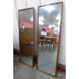 A pair of G-Plan teak framed mirrors