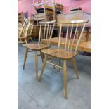 A pair of Ercol Blonde elm and beech 391 model chairs