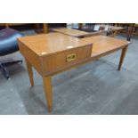 A teak rectangular coffee table