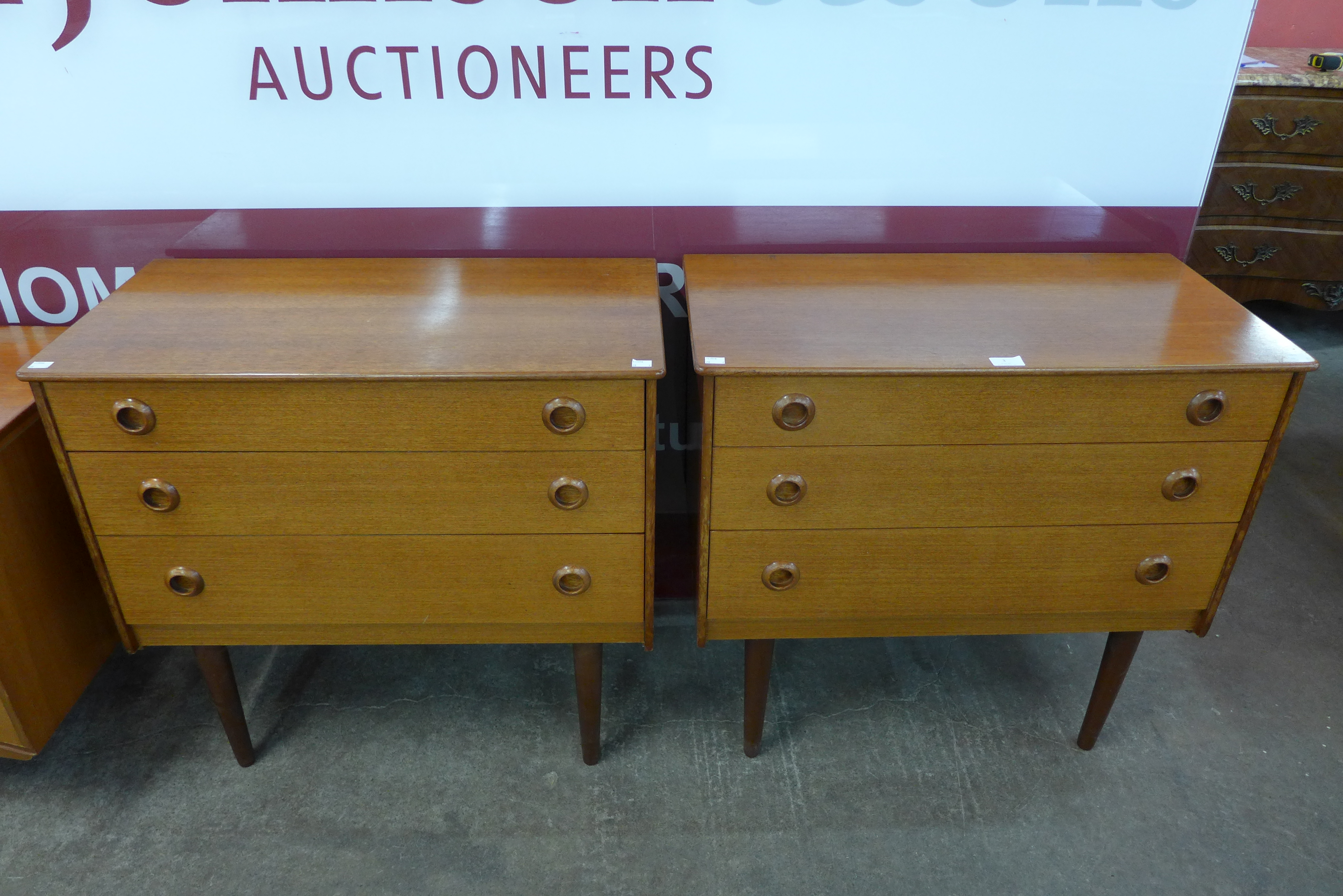 A pair of teak chests of drawers - Image 2 of 2