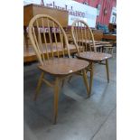 A pair of Ercol Blonde elm and beech Windsor chairs