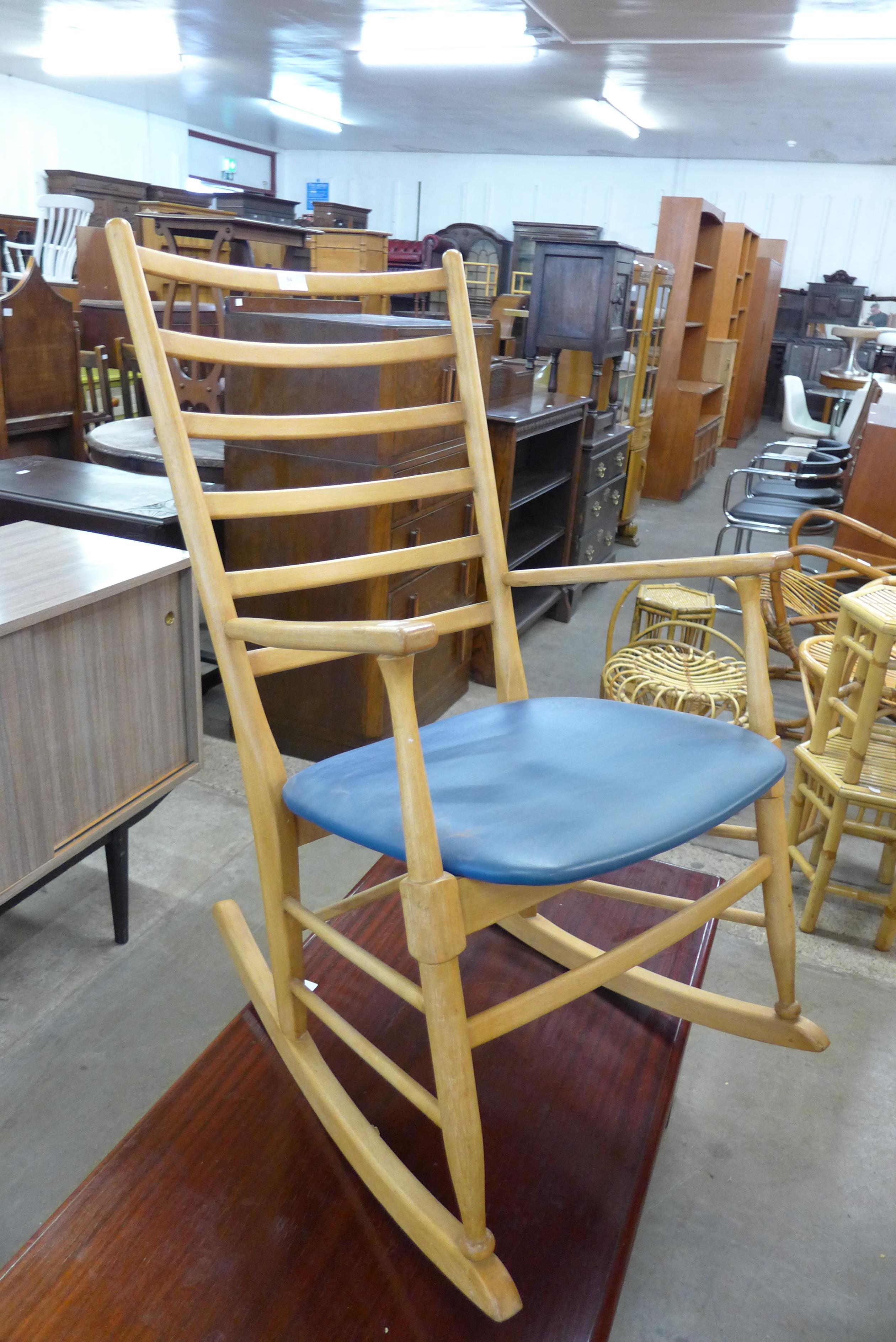 A Danish beech rocking chair