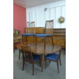 A G-Plan Fresco teak dining table and six chairs