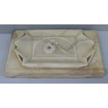 A German WWII marble ashtray with Third Reich stamp on reverse, 12.5cm x 7.5cm