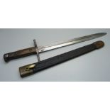 An Italian model 1891 bayonet with scabbard