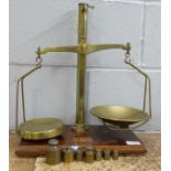 A set of Avery Chemists scales with weights