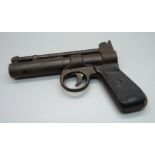 A Webley .177 cal. target shooting air pistol, grip a/f