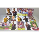 Seventy-one signed photographs of West Ham United footballers, including Mark Noble (x2)