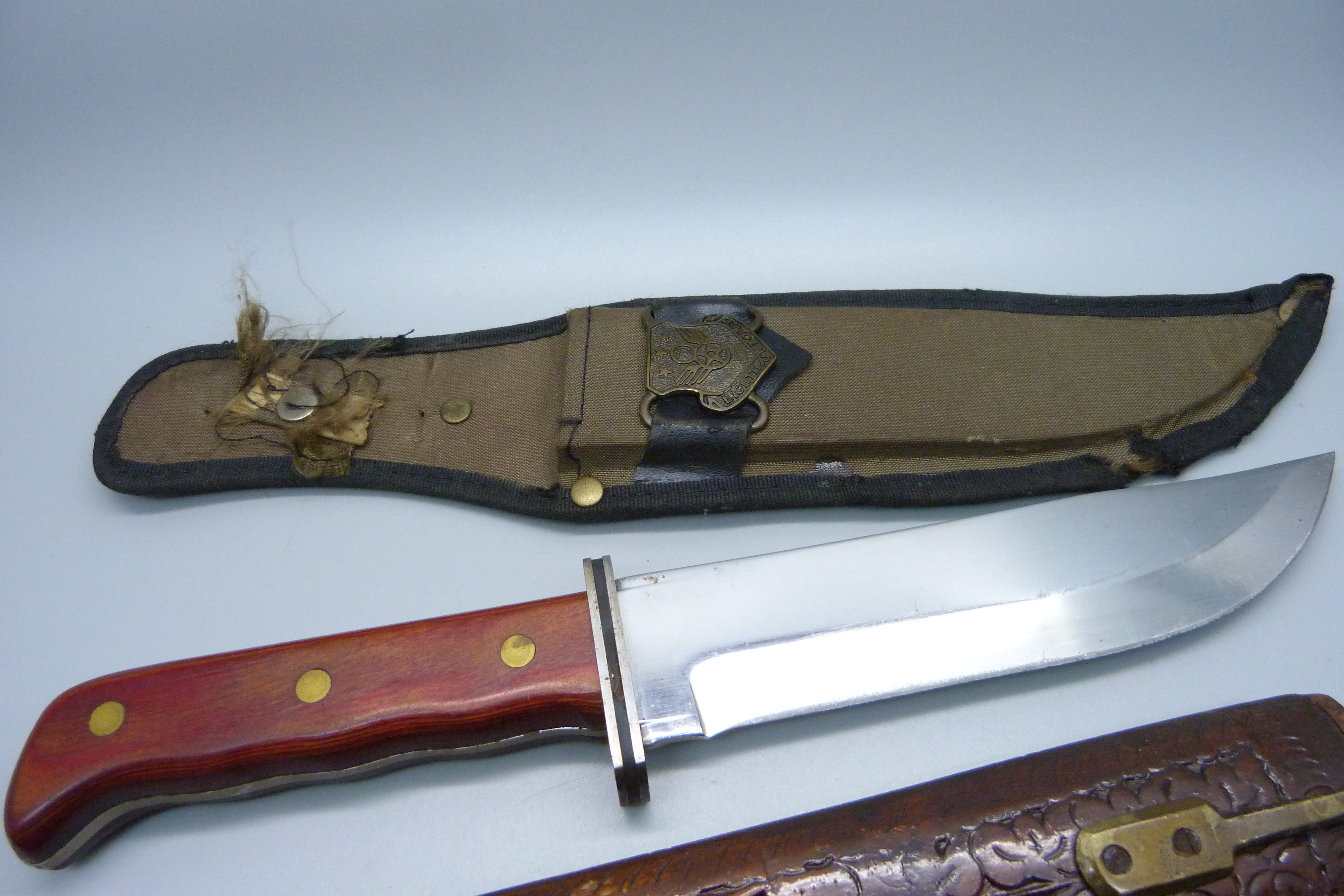 Two knives, one with scabbard marked Eighth Air Force - Image 2 of 4