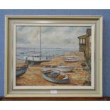 David Allen, coastal landscape, oil on board, framed