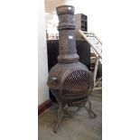 A cast iron chimenea