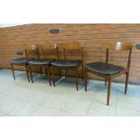 A set of four G-Plan Danish Design teak dining chairs, designed by Ib Kofod Larsen