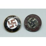 WWII German Third Reich NSDAP Party badges