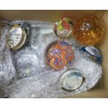 Twenty glass paperweights