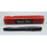 A boxed Swan Mabie Todd & Co. Ltd. pen with 14k gold nib