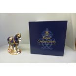 A Royal Crown Derby shire horse, 419/1500, boxed, with certificate