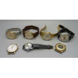 A collection of wristwatches including Poljot