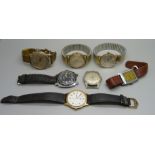 A collection of wristwatches including Hudson Seawatch