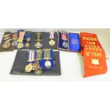 Masonic regalia including four RAOB silver medals