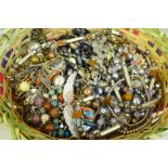 A basket of costume jewellery