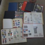 Seven albums of stamps/stockbooks, GB used stamps