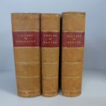 Gallery of Geography, Gallery of Nature circa 1860, Forces of Nature 1870, all 3 volumes half calf