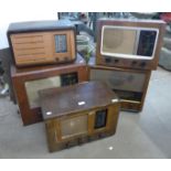 Five vintage valve radios