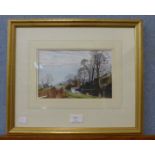 Donald Dakeyne, A Winter Morning, Bolton-La-Sands, watercolour, framed