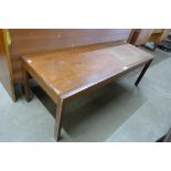 A Danish teak and copper inset coffee table