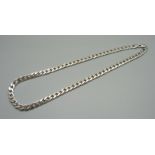 A silver curb link neck chain, 68g, 50cm