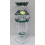 A Val St. Lambert of Belgium crystal glass vase, 30.5cm