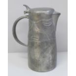 A Liberty & Co Tudric pewter lidded jug, designed by Archibald Knox