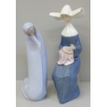 Two Lladro nuns