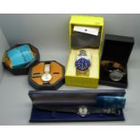 Four boxed watches including two Bulova