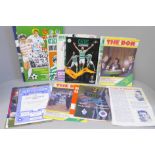 Football memorabilia; programmes for home and away games of Scottish teams including European
