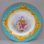 A Paris Porcelain hand painted large dish, 36.5cm