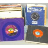 A box of fifty Northern Soul and Soul 7" singles including Robert Knight, Supremes, Otis Redding,