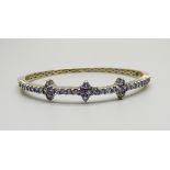 A silver gilt and iolite bangle, boxed