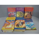 A collection of six Harry Potter books