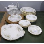 A set of Royal Albert Haworth tea wares including a cake plate, tea pot, plates (various sizes)